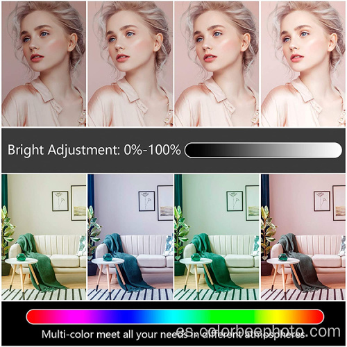 Anillo de luz LED selfie RGB de 12 &#39;&#39; con trípode